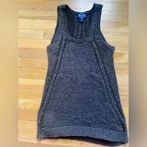 SCOOP Retro Crochet dark gray long Vest Y2K Size M
